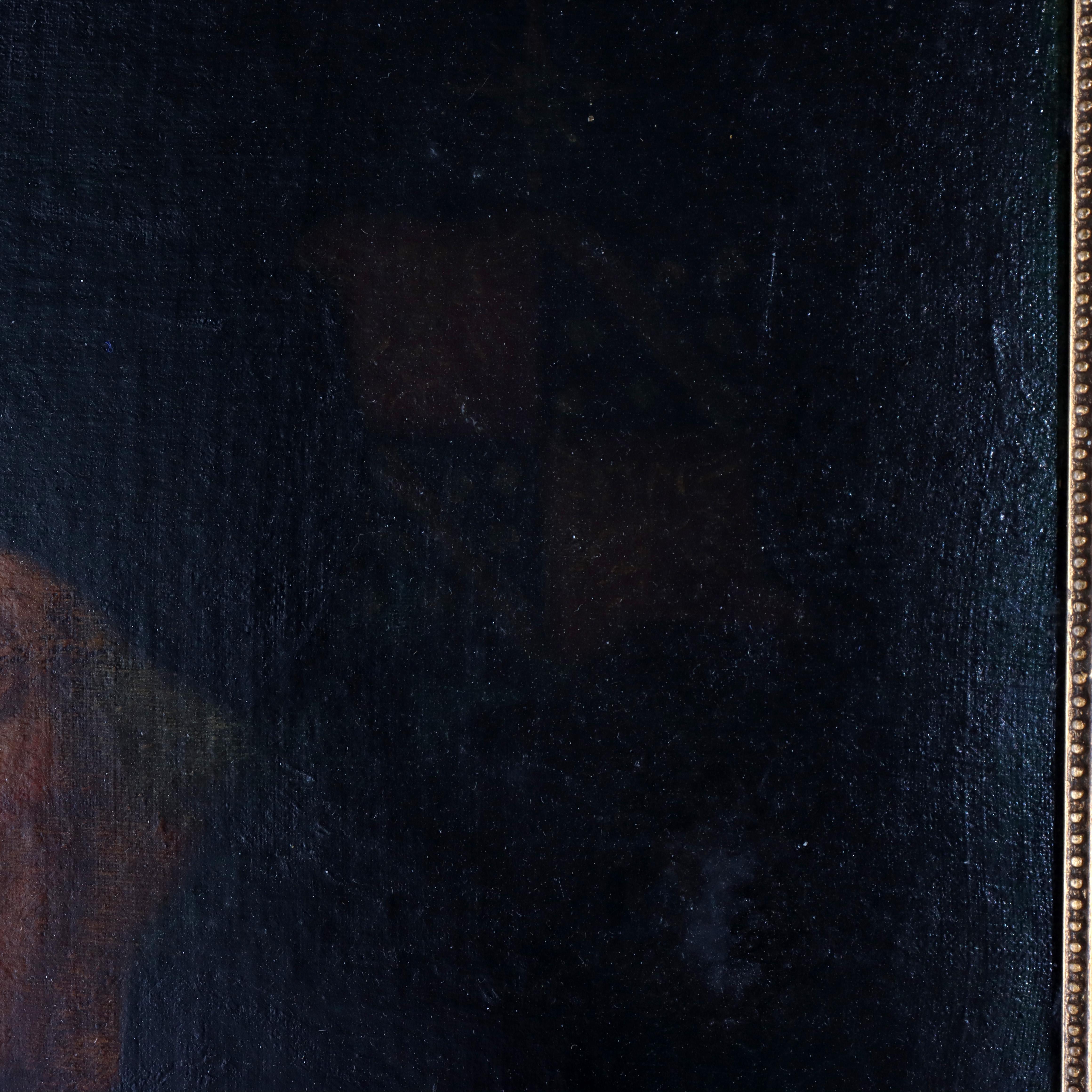 Large Hans Holbein School Oil on Board Portrait by Quentin Matsys C1885 in vendita 4