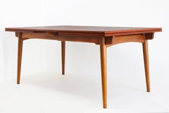 Large Hans J. Wegner Extendable Dining Table AT-312, Teak & Oak, 1950 original
