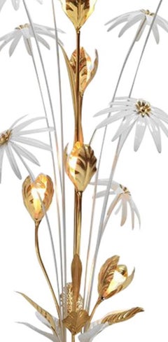 Large Hans Kögl Flower Floor lamp in Brass and Iron, Germany 1970ies