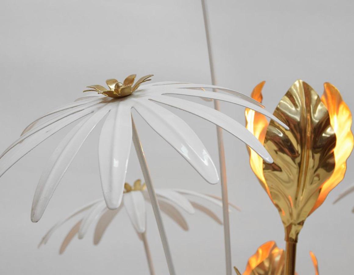 Large Hans Kögl Flower Floor lamp in Brass and Iron, Germany 1970ies For Sale 3