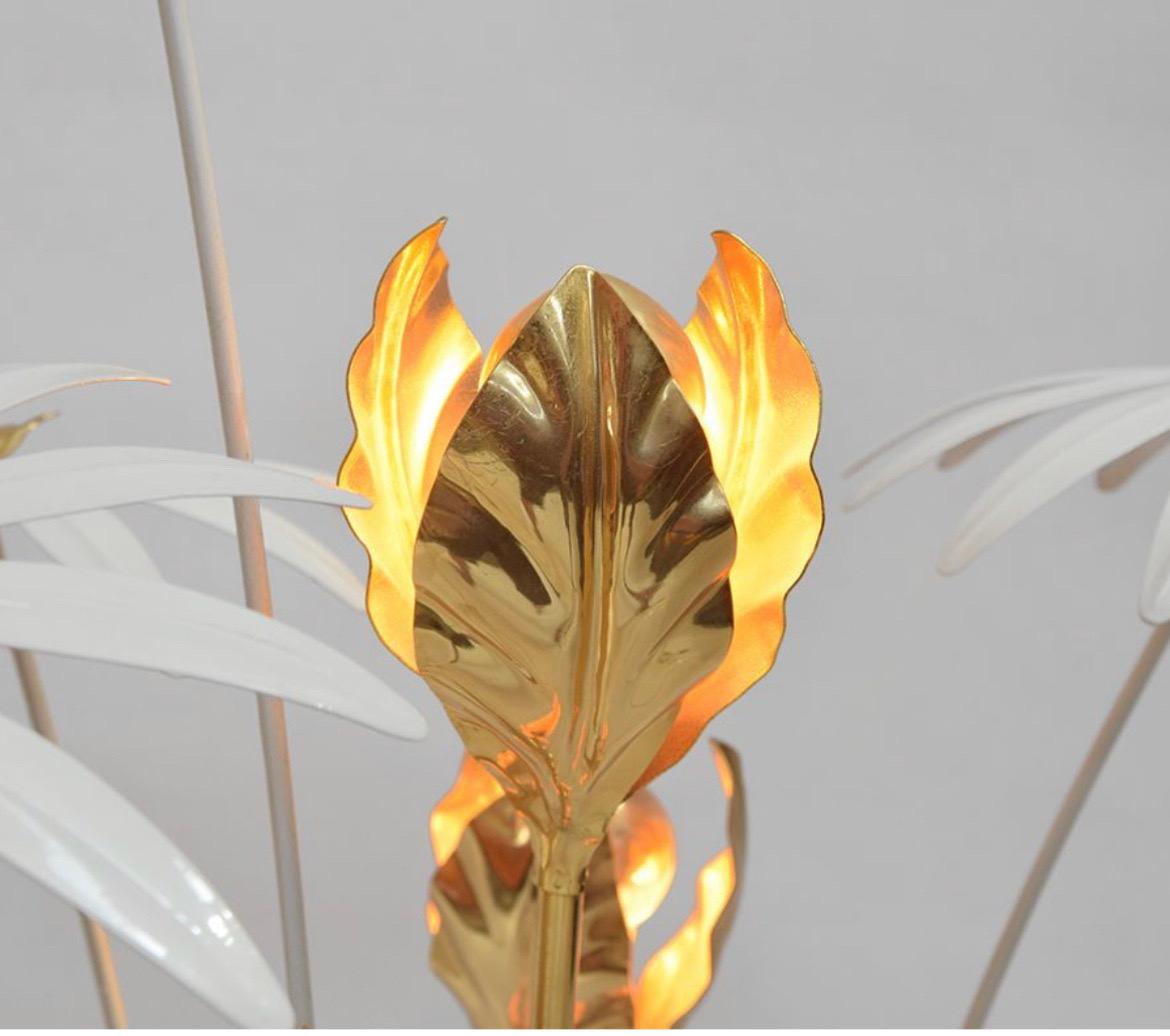 Large Hans Kögl Flower Floor lamp in Brass and Iron, Germany 1970ies For Sale 4