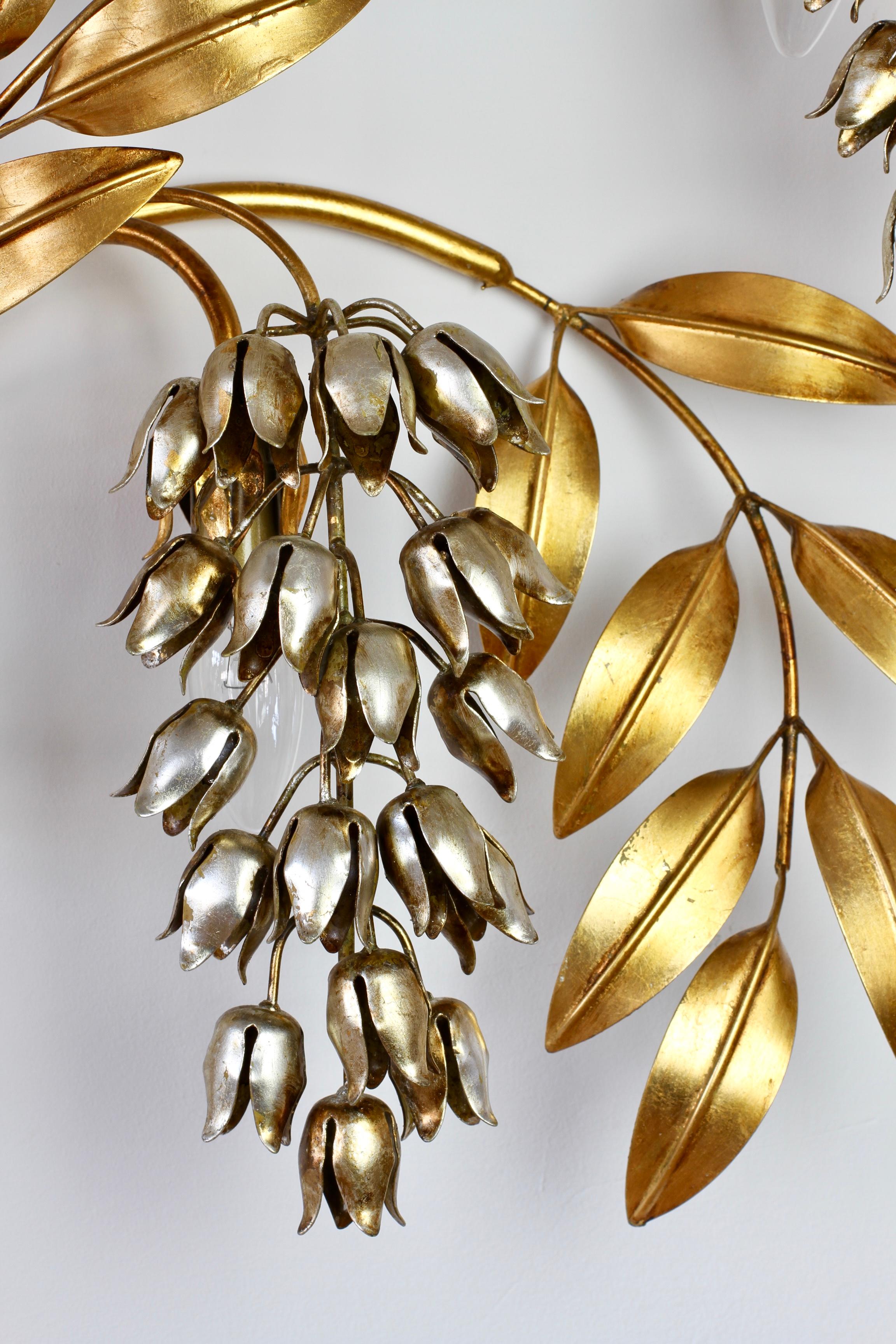 Große Hans Kögl Pioggia d'Oro Verschnörkelte Vintage Vergoldete Wandleuchte, Lampe oder Wandleuchter (Italienisch) im Angebot