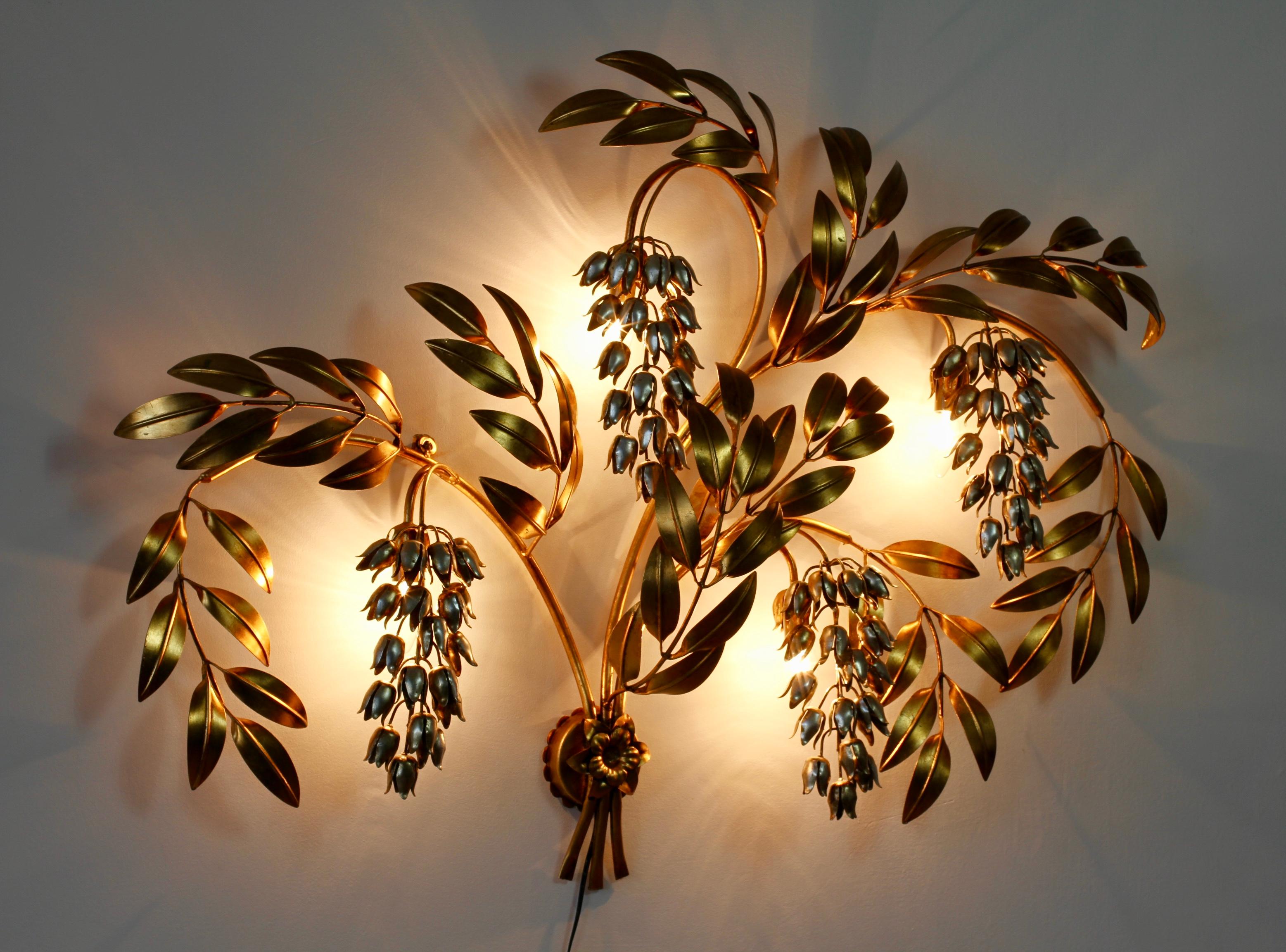Große Hans Kögl Pioggia d'Oro Verschnörkelte Vintage Vergoldete Wandleuchte, Lampe oder Wandleuchter im Angebot 2