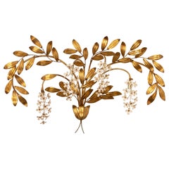 Großer Hans Kögl 'Wisteria' Wandleuchter mit vergoldeter Applizierung