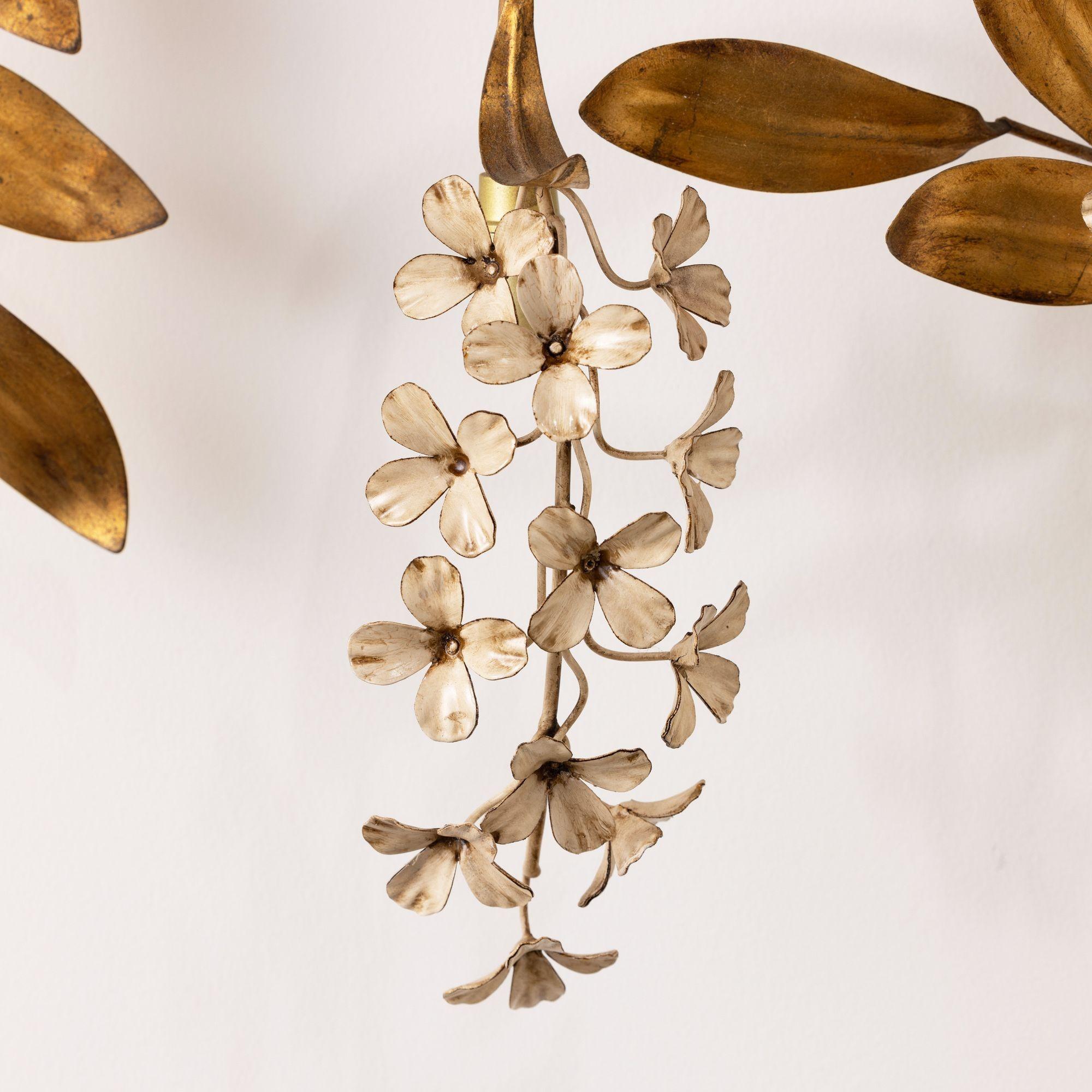 Large Hans Kögl 'Wisteria' Gilded Wall Sconce Appliqué 3