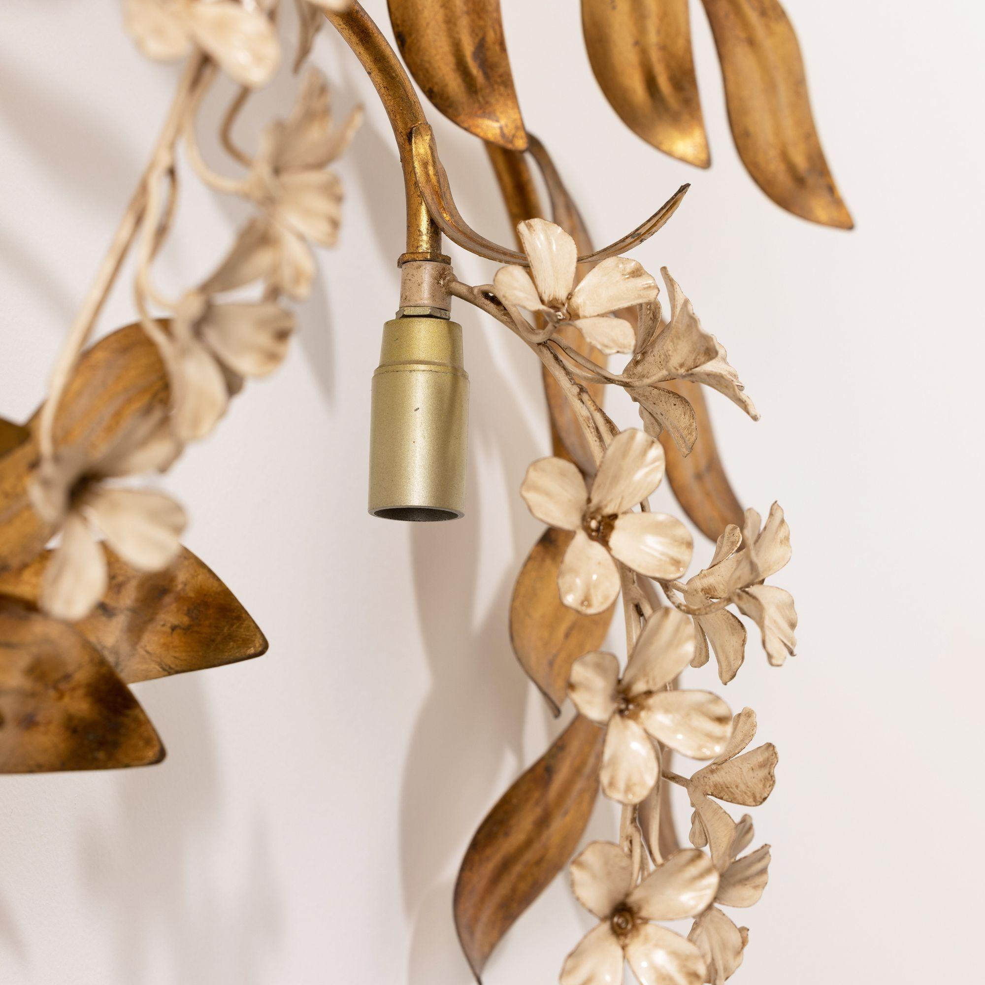 Large Hans Kögl 'Wisteria' Gilded Wall Sconce Appliqué 4