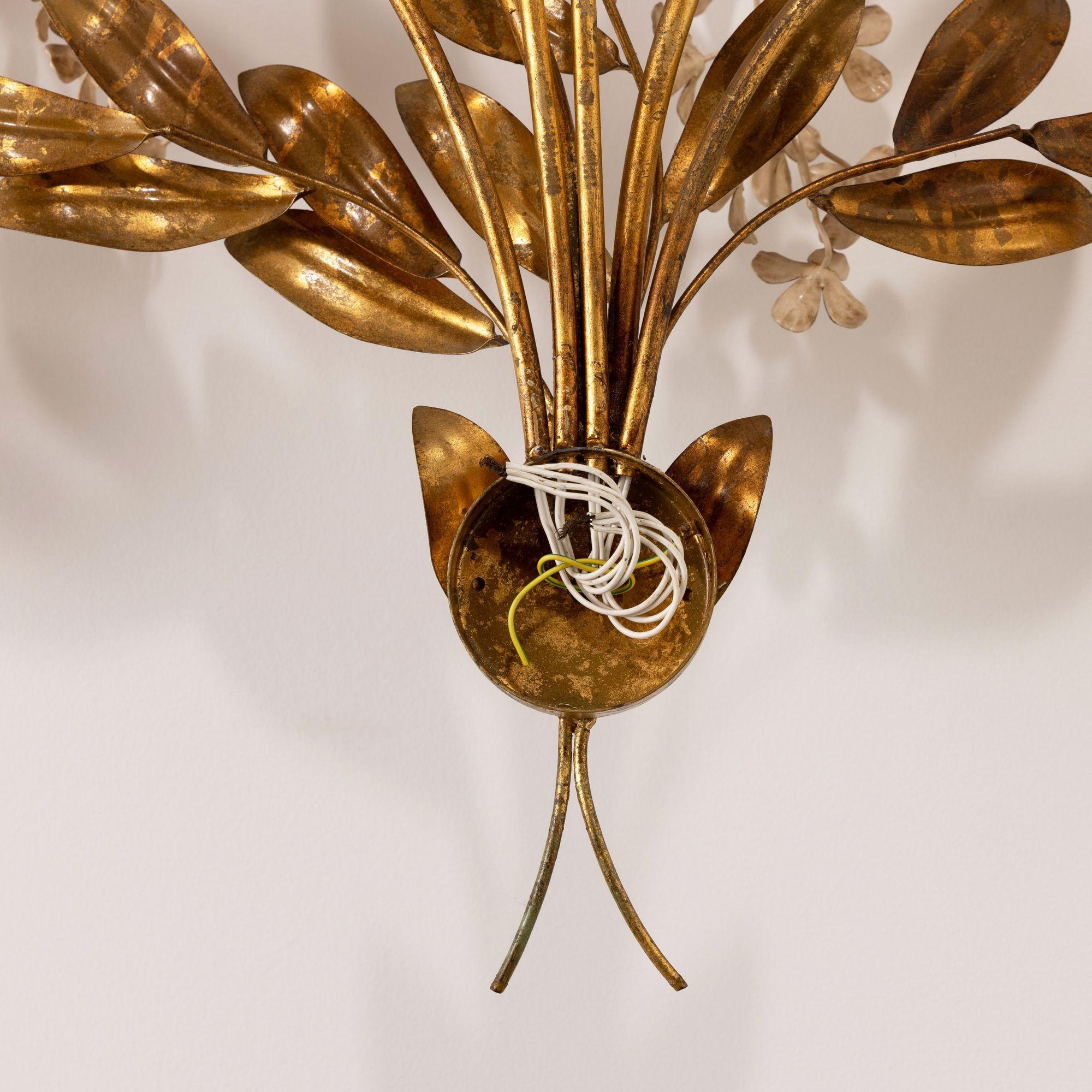 Large Hans Kögl 'Wisteria' Gilded Wall Sconce Appliqué 9
