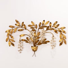 Large Hans Kögl 'Wisteria' Gilded Wall Sconce Appliqué