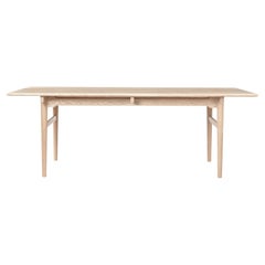 Large Hans Wegner 'CH327' Dining Table in Oak & White Oil for Carl Hansen & Son