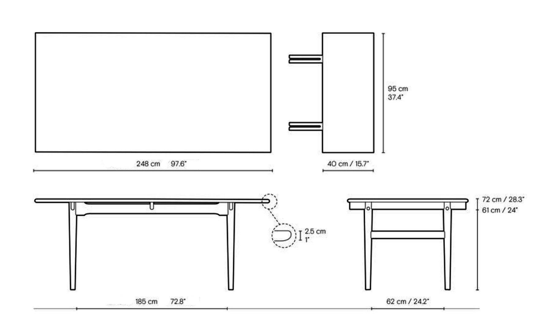 Grande table à manger 'CH327' de Hans Wegner en hêtre huilé pour Carl Hansen & Son en vente 6