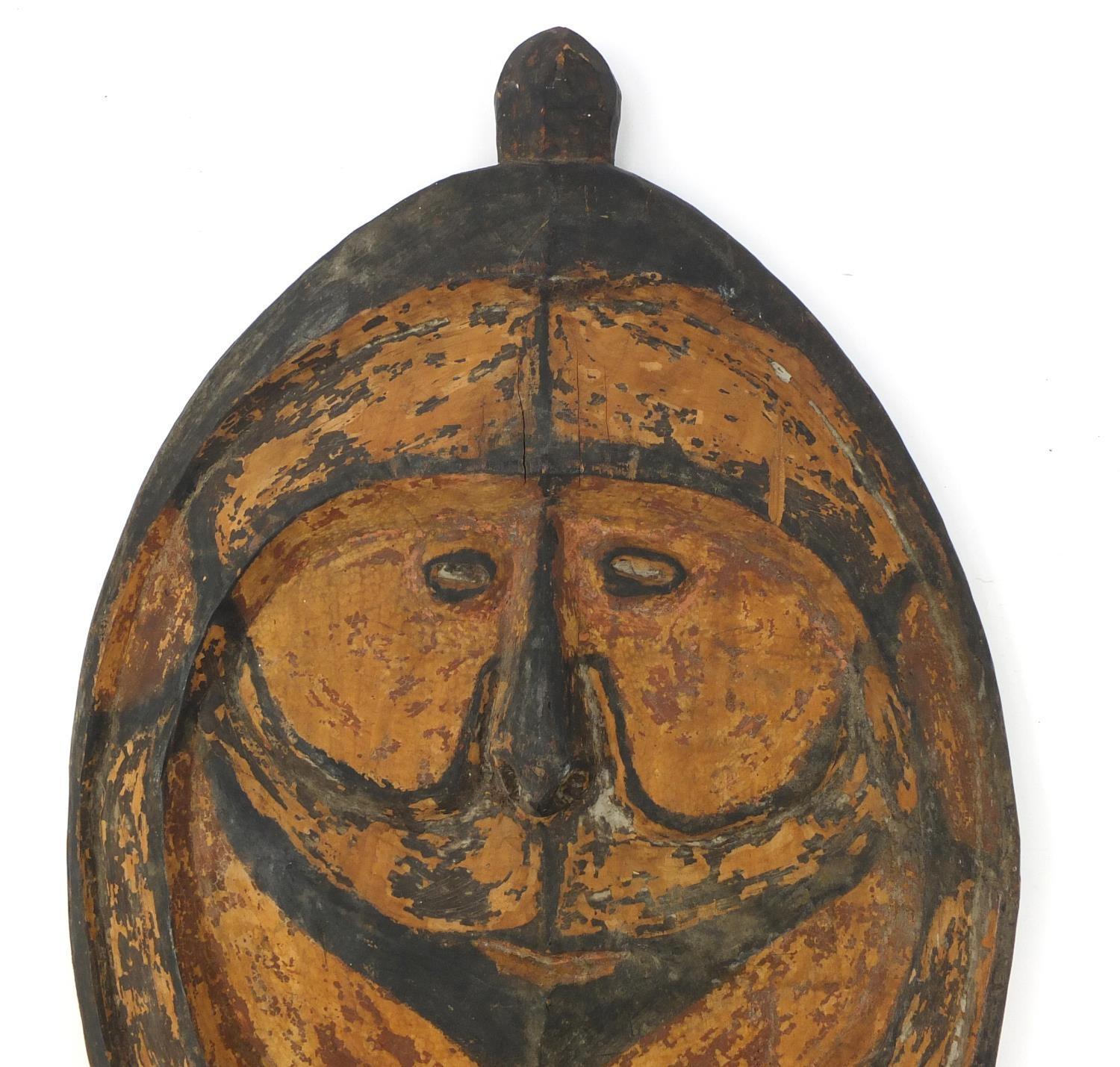 Hand-Carved Large Hard Wood Gable Mask Ramu River Papua Tribal Art Interior Design For Sale