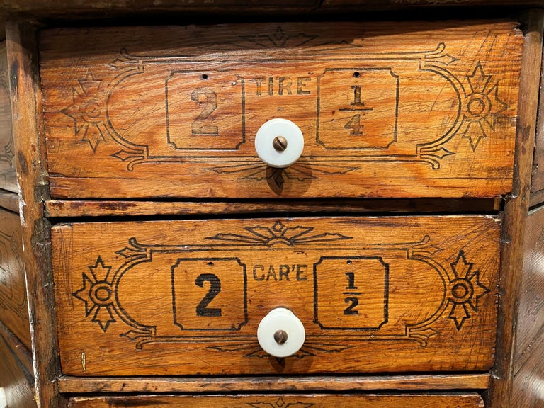 Large Hardware Store Revolving MultiDrawer Octagonal Screw and Bolt at 1stDibs