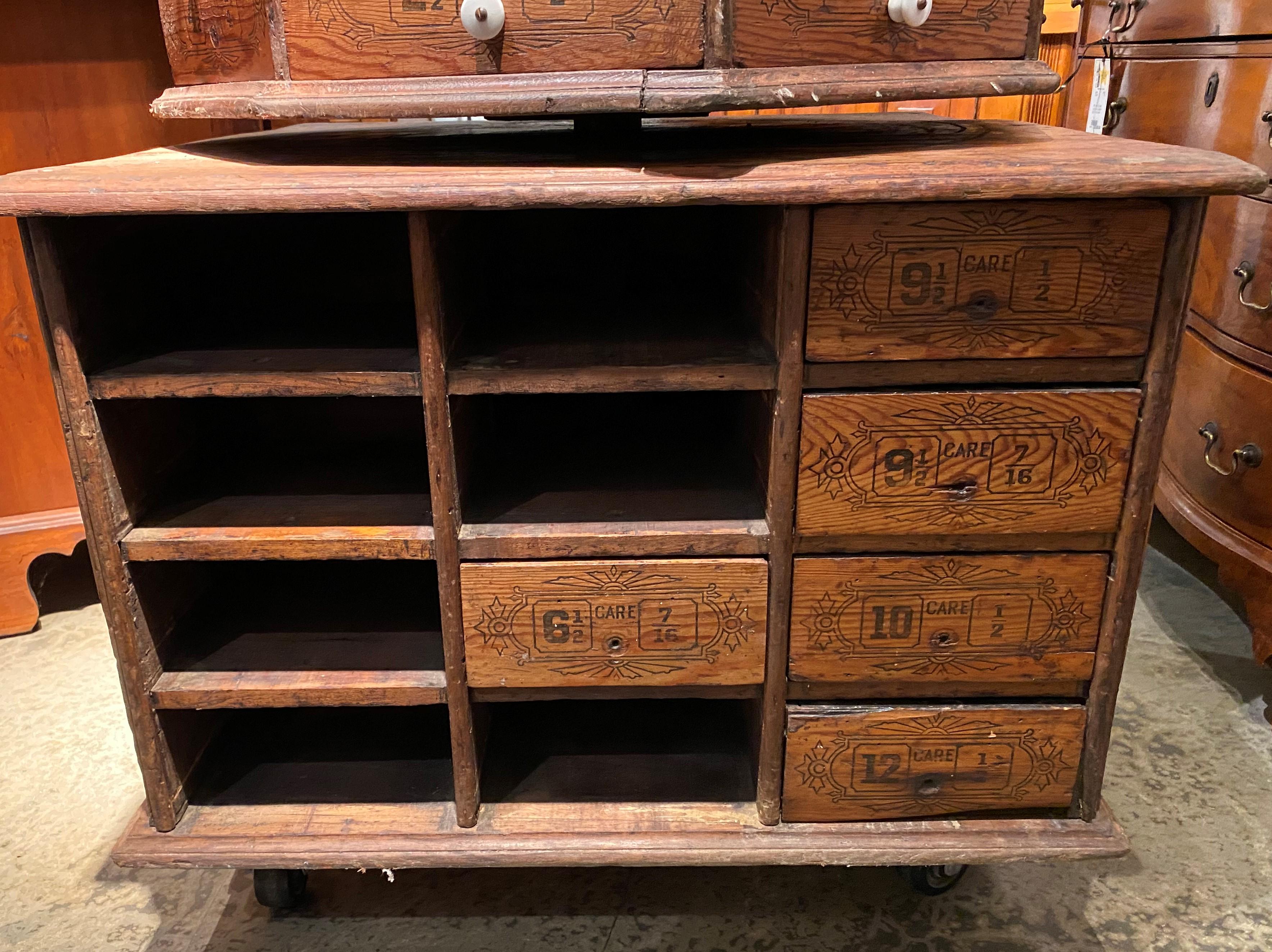 Large Hardware Store Revolving Multi-Drawer Octagonal Screw and Bolt Cabinet 2