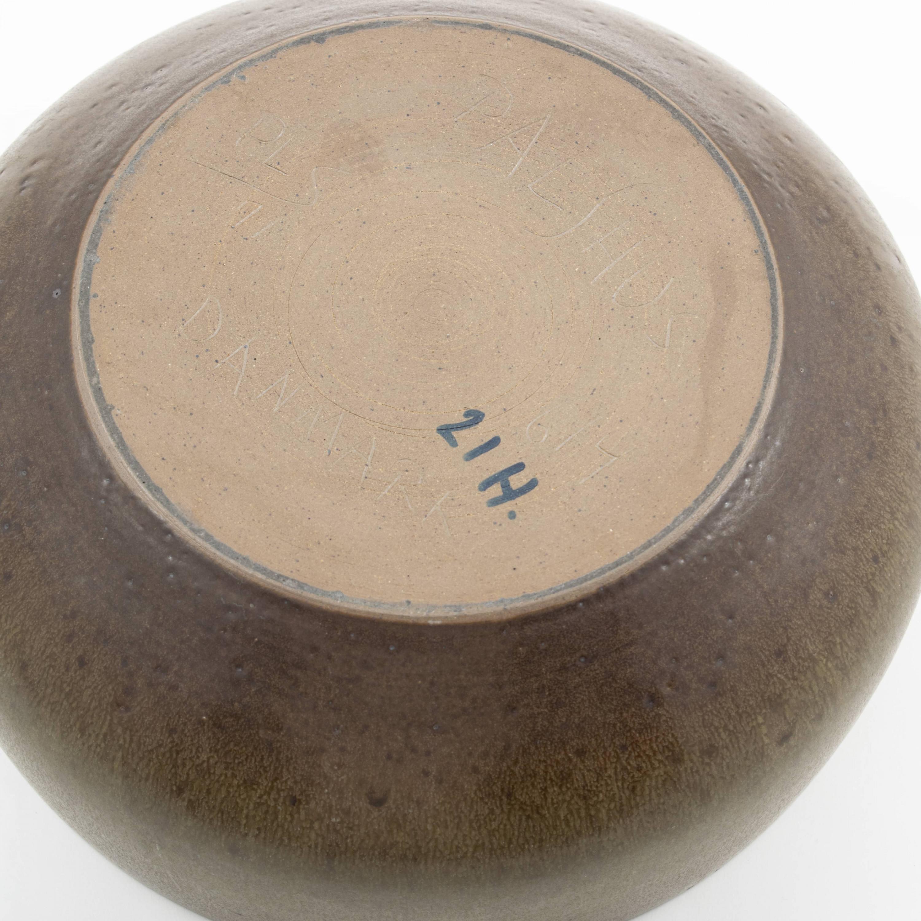 Stoneware Large Hare's Fur Glazed Bowl by Per Linnemann-Schmidt for Palshus