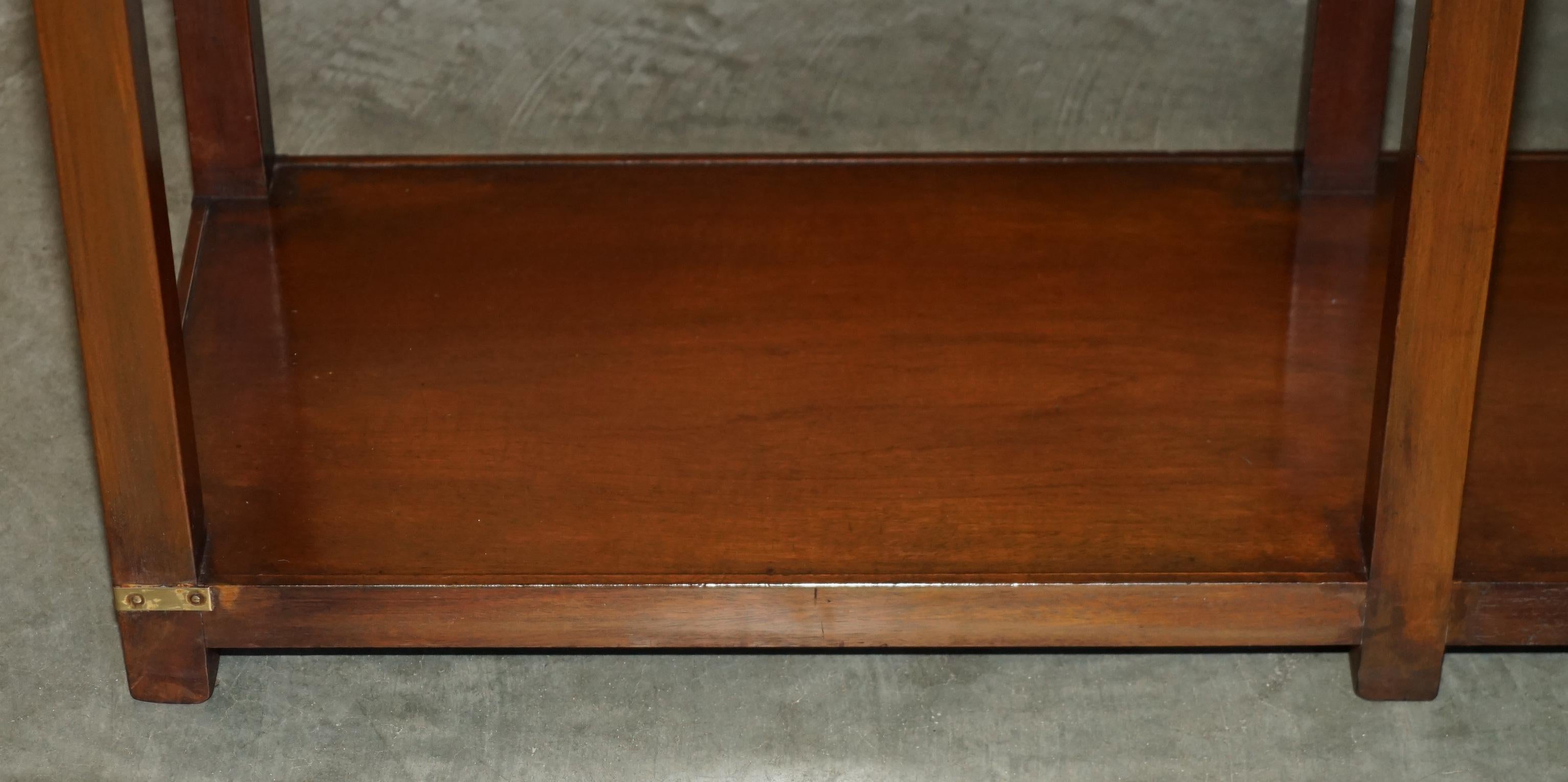 LARGE HARRODS LONDON REH KENNEDY MiLITARY CAMPAIGN TWO DRAWER CONSOLE TABLE 3