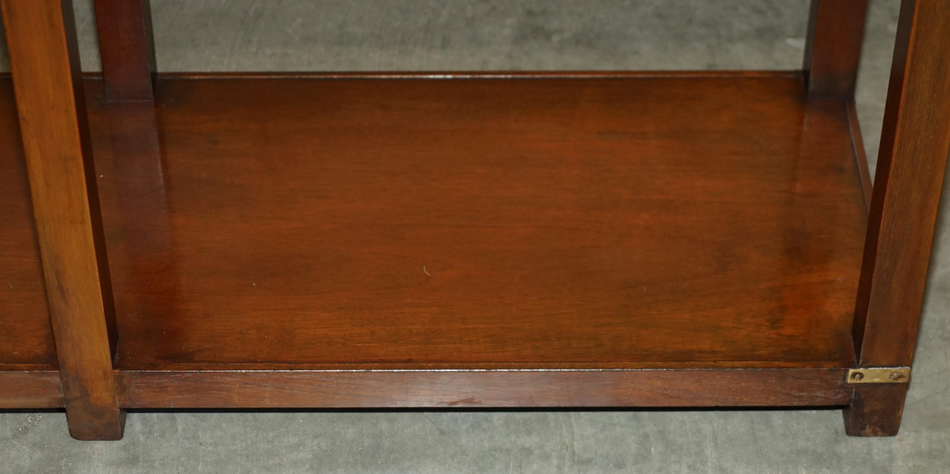 LARGE HARRODS LONDON REH KENNEDY MiLITARY CAMPAIGN TWO DRAWER CONSOLE TABLE 4