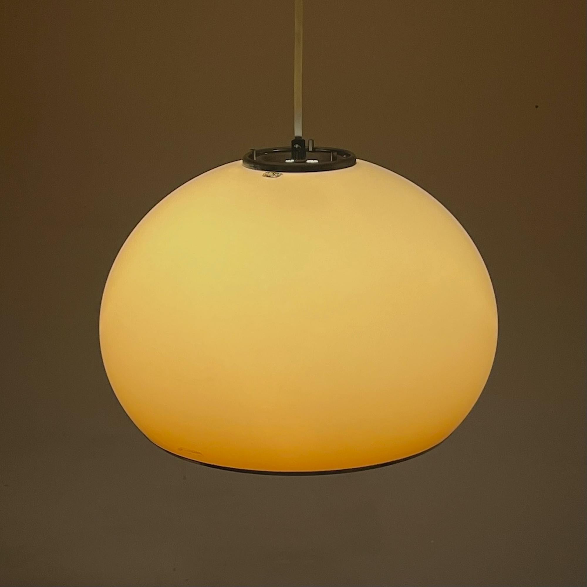Space Age Large Harvey Guzzini BUD 3059 Acrylic Hanging Lamp in Gradient Brown