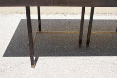 Large Harvey Probber Mahogany and Brass Dining Table