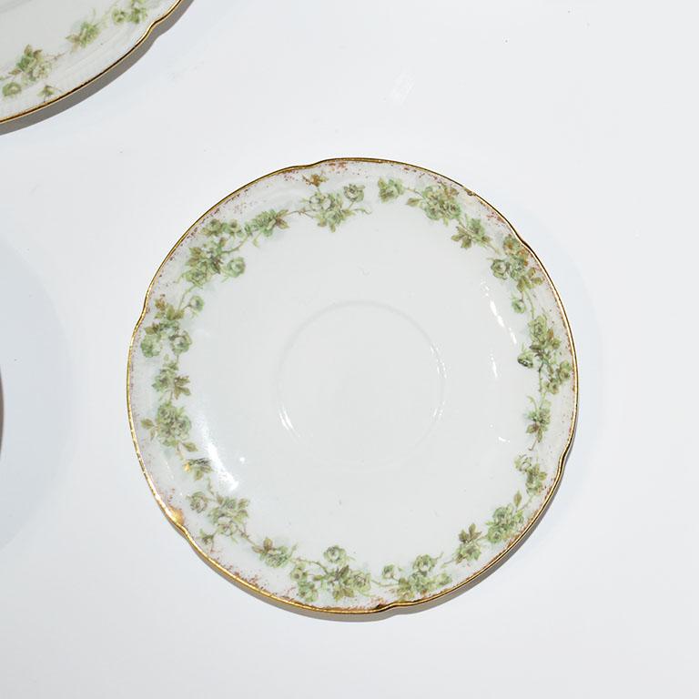 French Provincial Large Haviland Limoges Porcelain Tableware Set France 54 Pieces 1800s