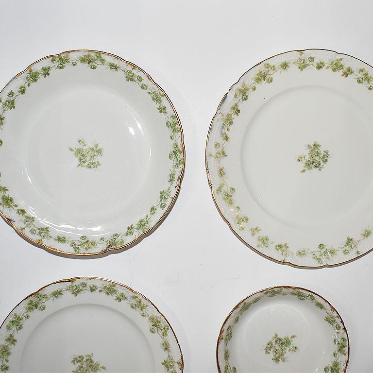 Gold Large Haviland Limoges Porcelain Tableware Set France 54 Pieces 1800s