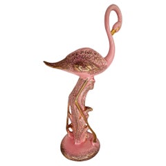 Vintage Large Hawaiian Pottery Ceramic long-legged Flamingo Figurine by Found Memories