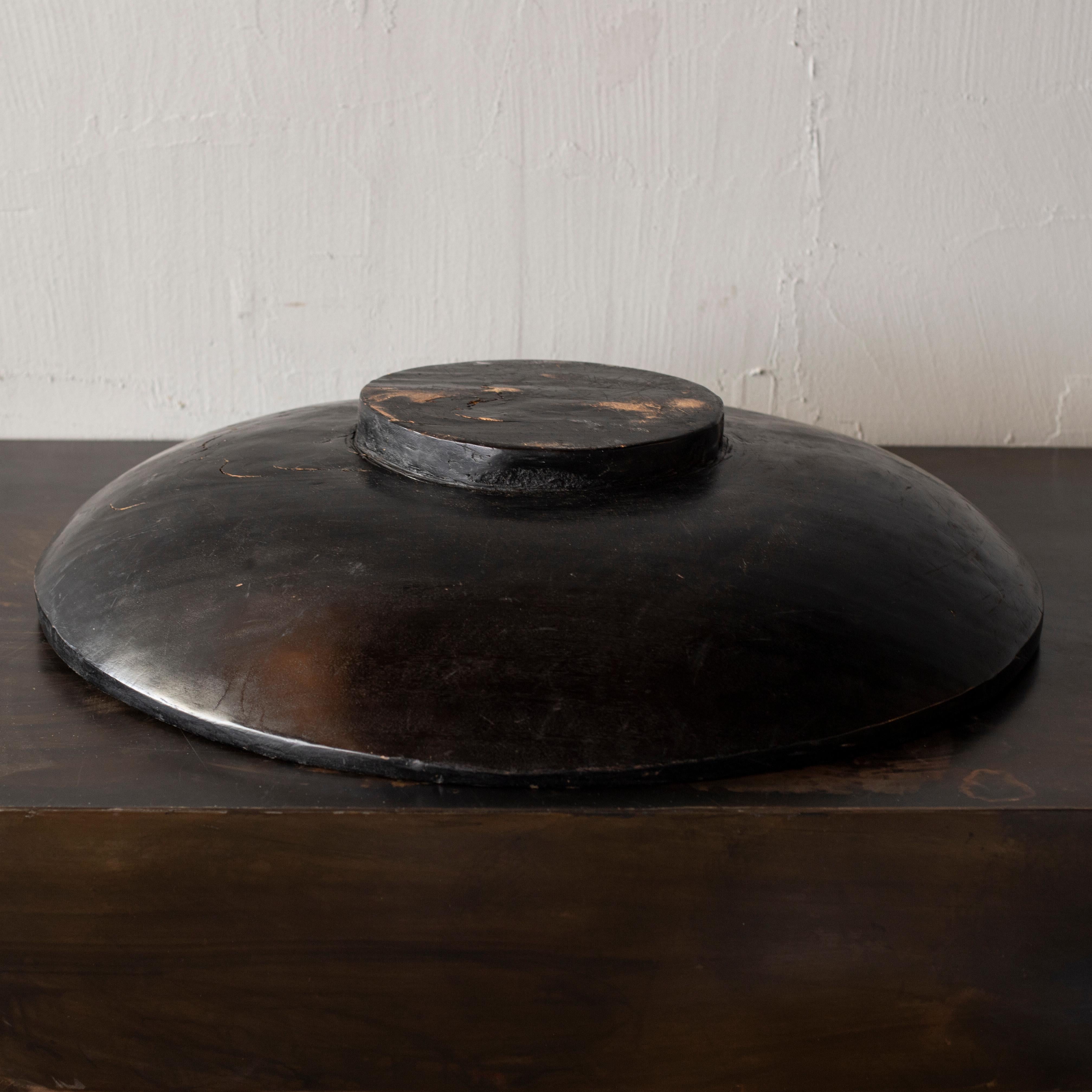 Late 20th Century Large Hand-Curved Wooden Bowl