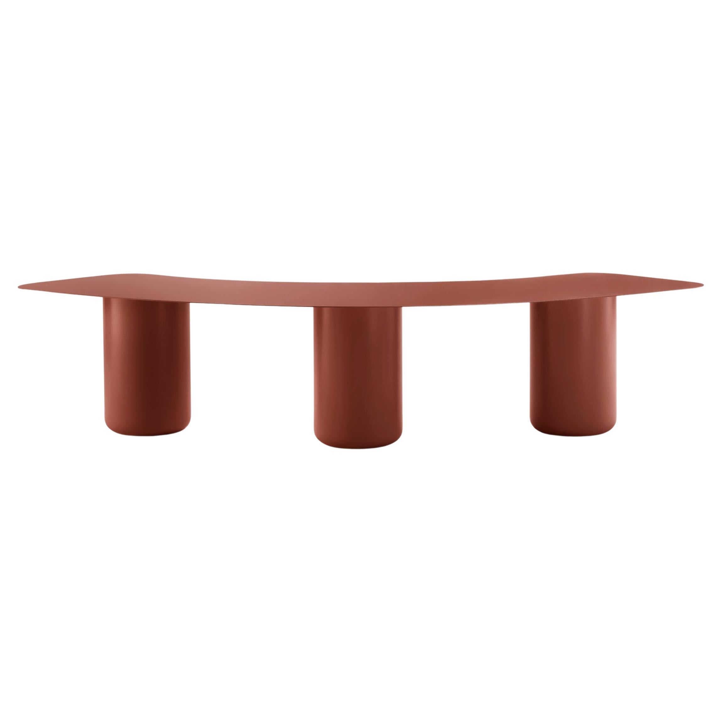 Large Headland Red Curved Bench by Coco Flip For Sale