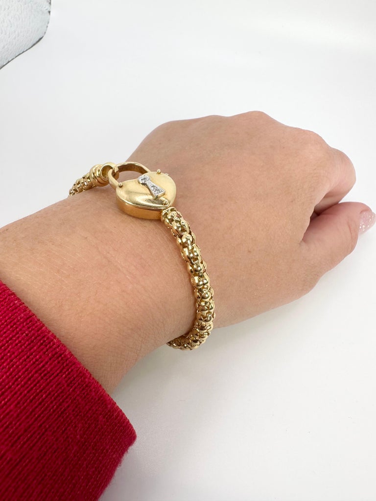 Large Heart Bracelet Diamond Bracelet Chunky Diamond Bracelet LE GI