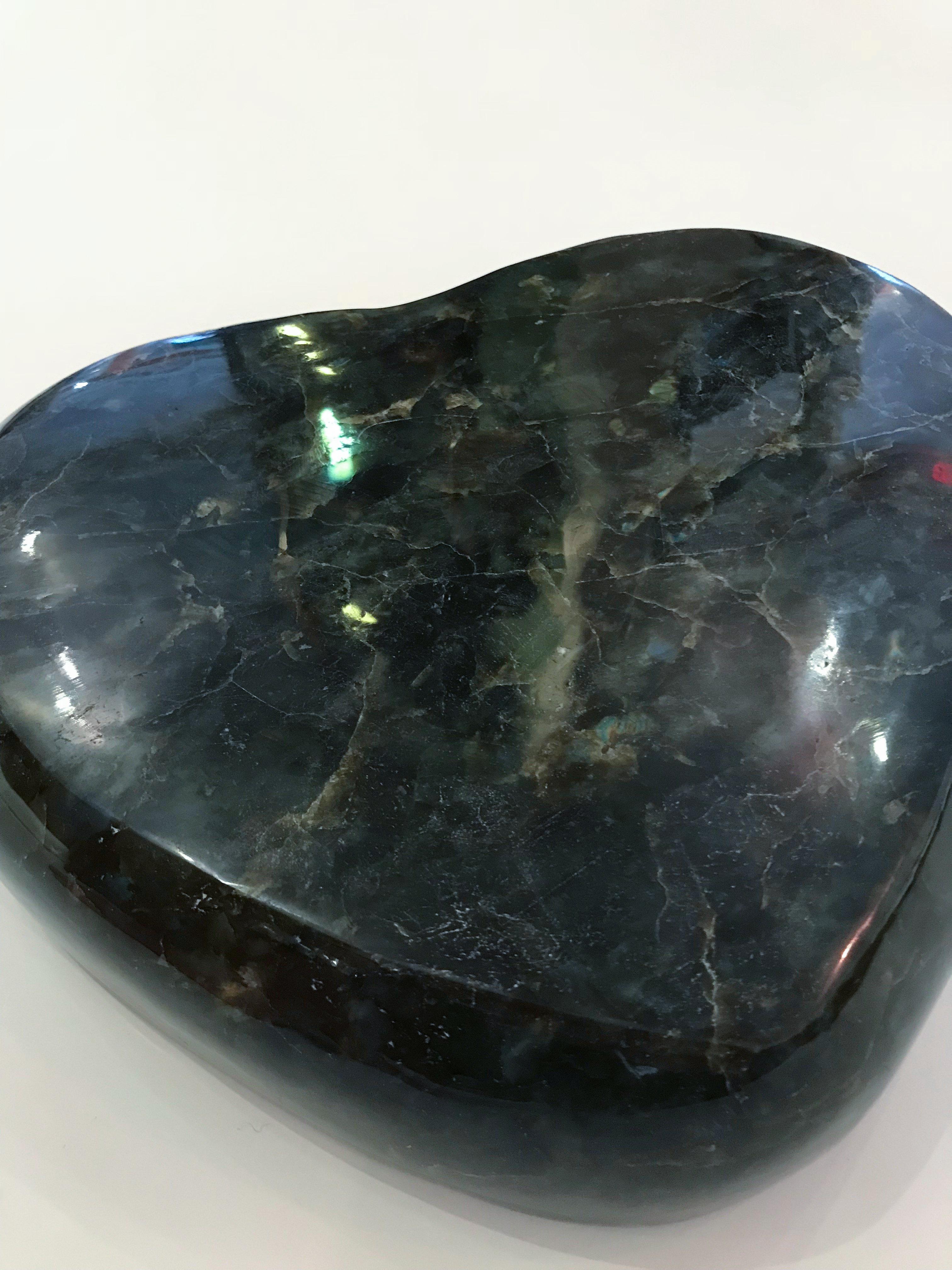 Malagasy Large Heart Shaped Labradorite Vide-Poche