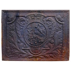Large Heavy 17th Century Louis XIV French Cast Iron Fire Back
