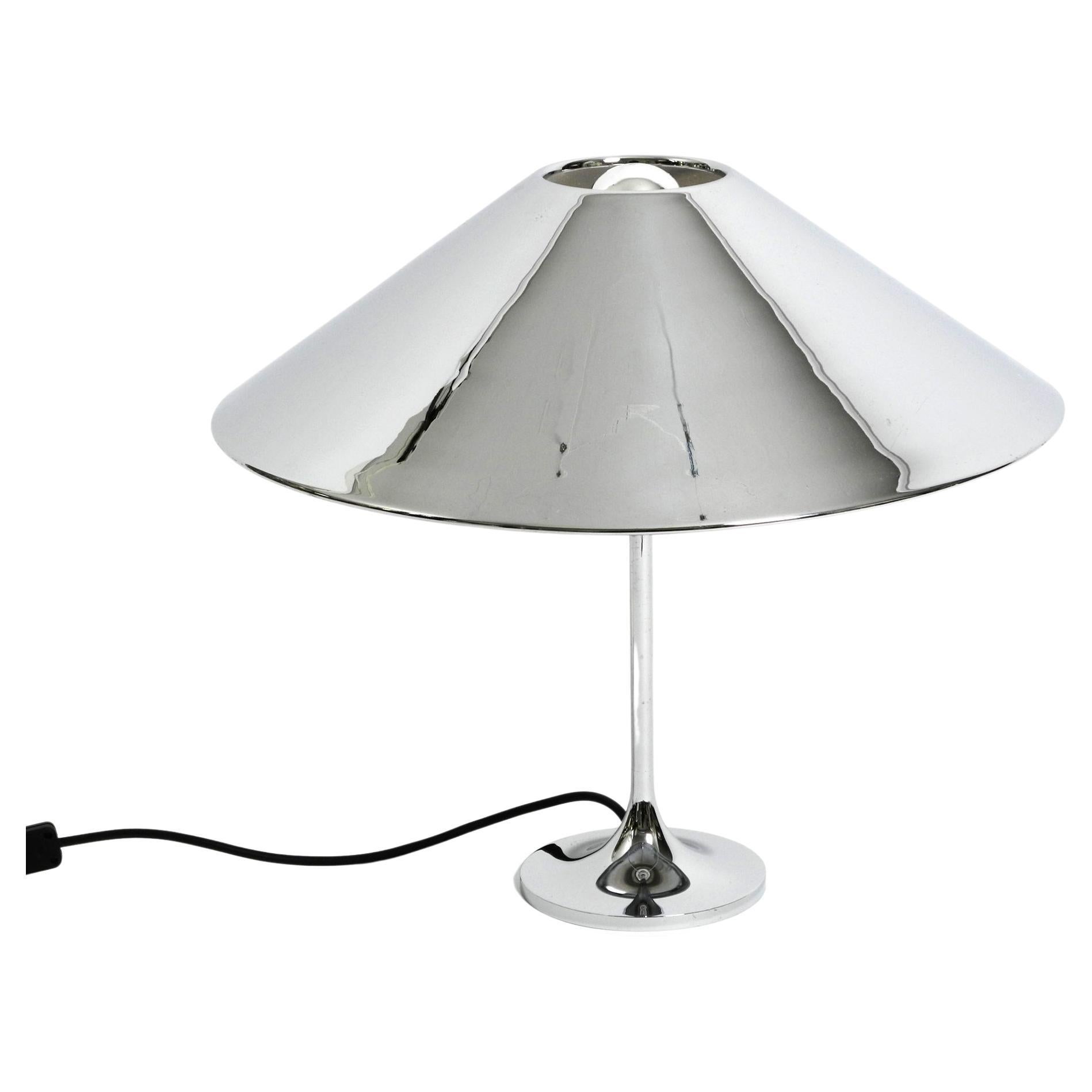 Large, Heavy 70s Metal Chrome Table Lamp with a Metal Shade in a Classic  Design at 1stDibs | chrome lamp shade, metal shade table lamp, table lamp  with metal shade