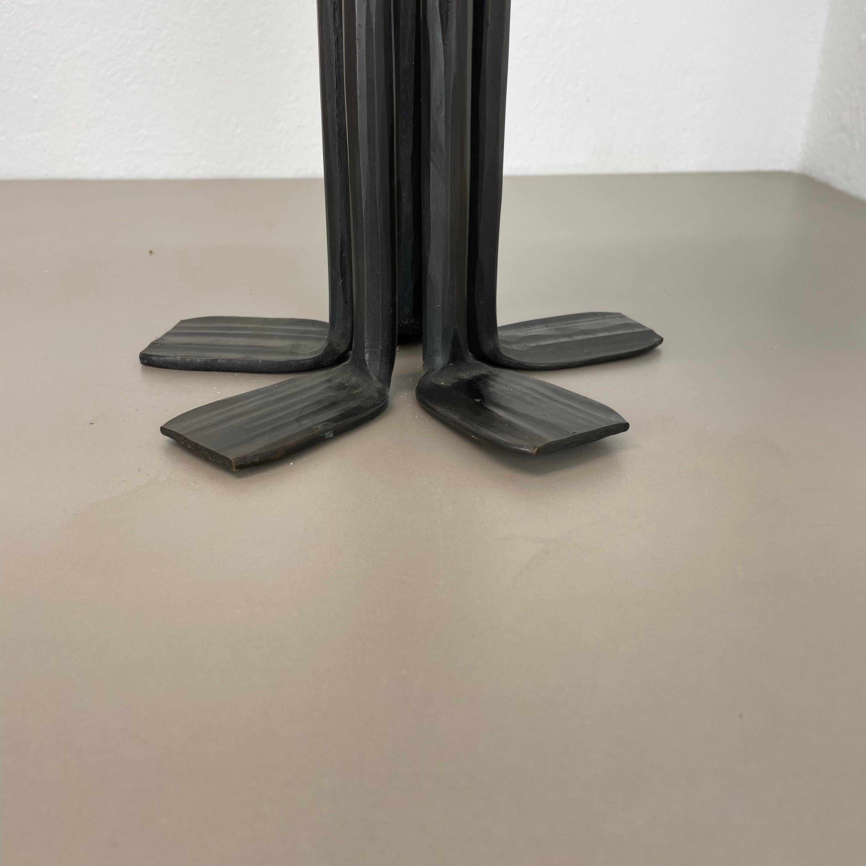 Großer schwerer 78 cm Brutalistischer Bronze-Kerzenhalter Manfred Bergmeister, Deutschland 1970 im Angebot 7