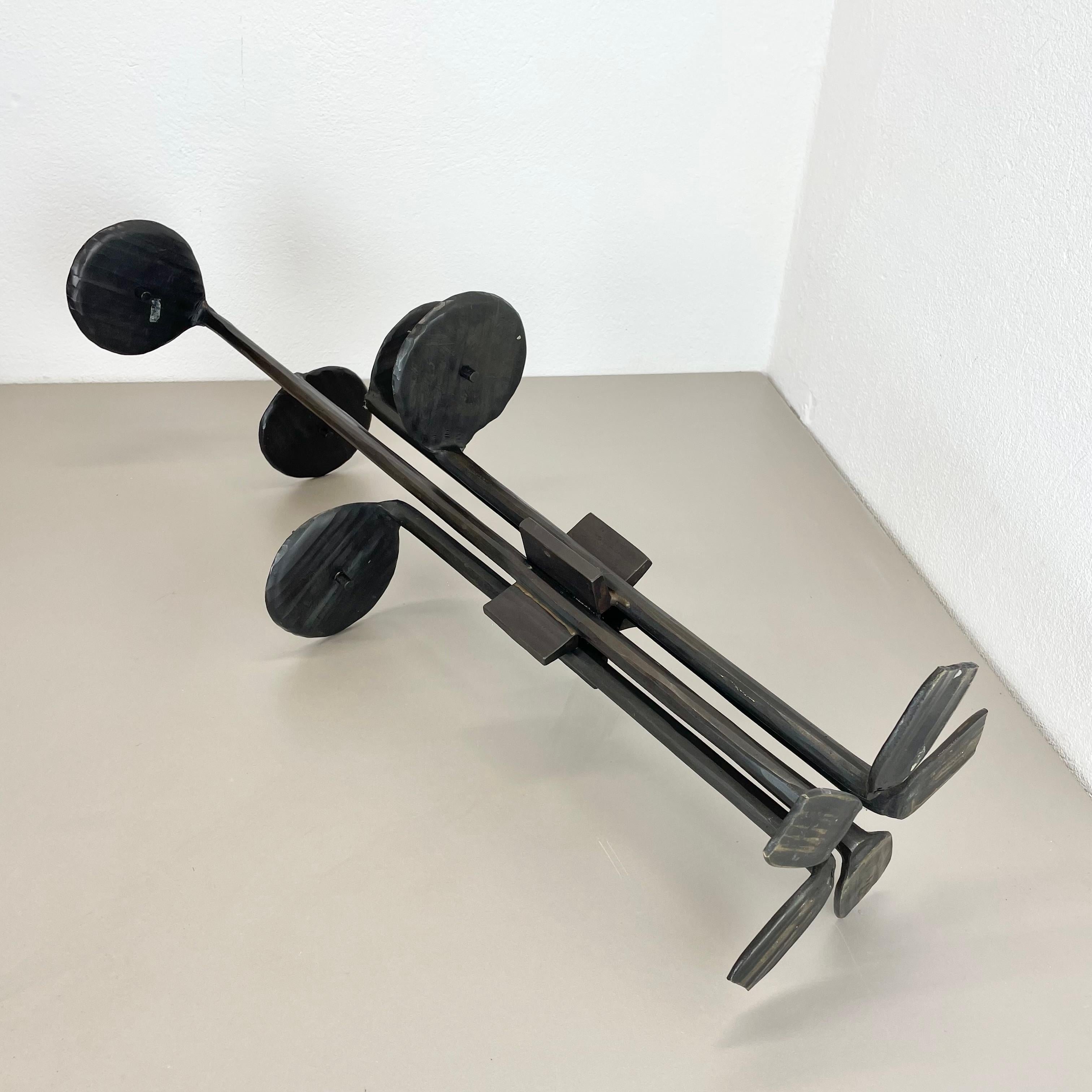 Großer schwerer 78 cm Brutalistischer Bronze-Kerzenhalter Manfred Bergmeister, Deutschland 1970 im Angebot 13
