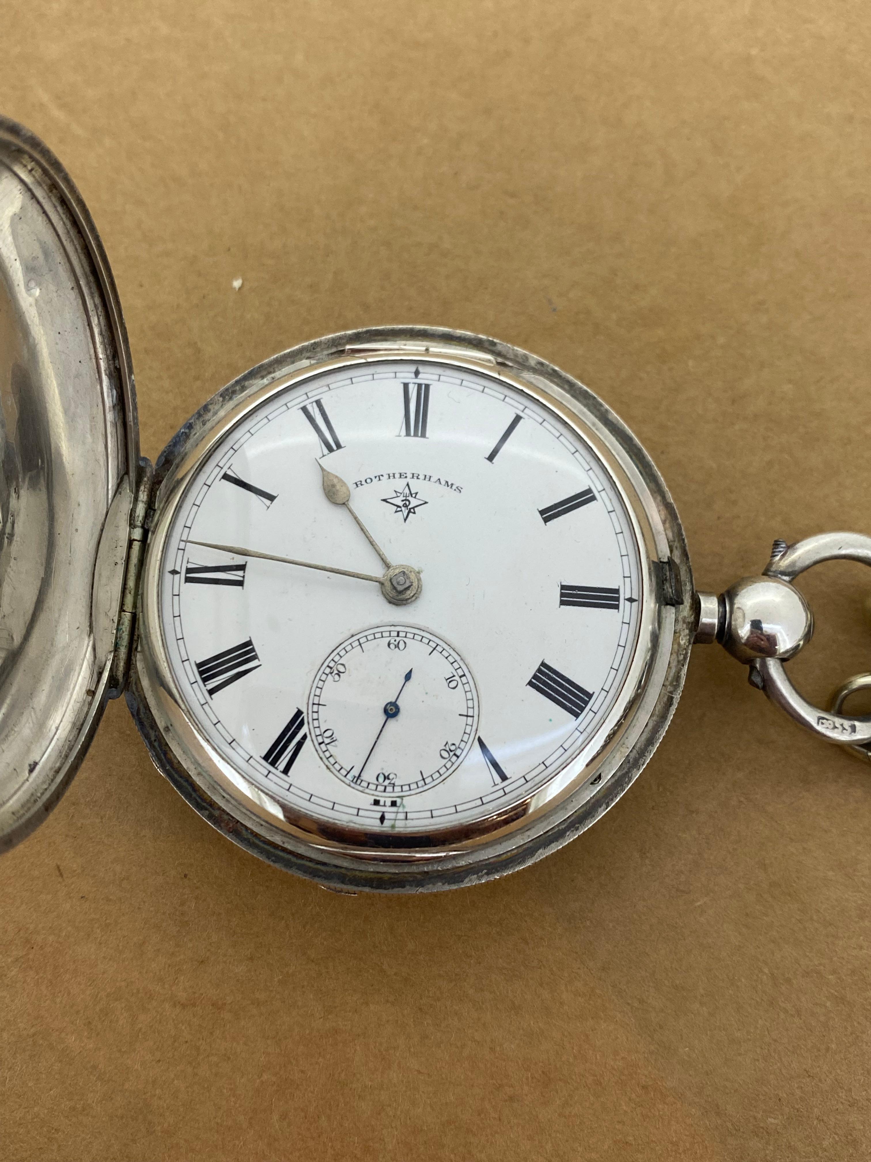 Große & schwere antike Rotherhams Londoner Silber Full Hunter Taschenuhr, ca. 1838 5