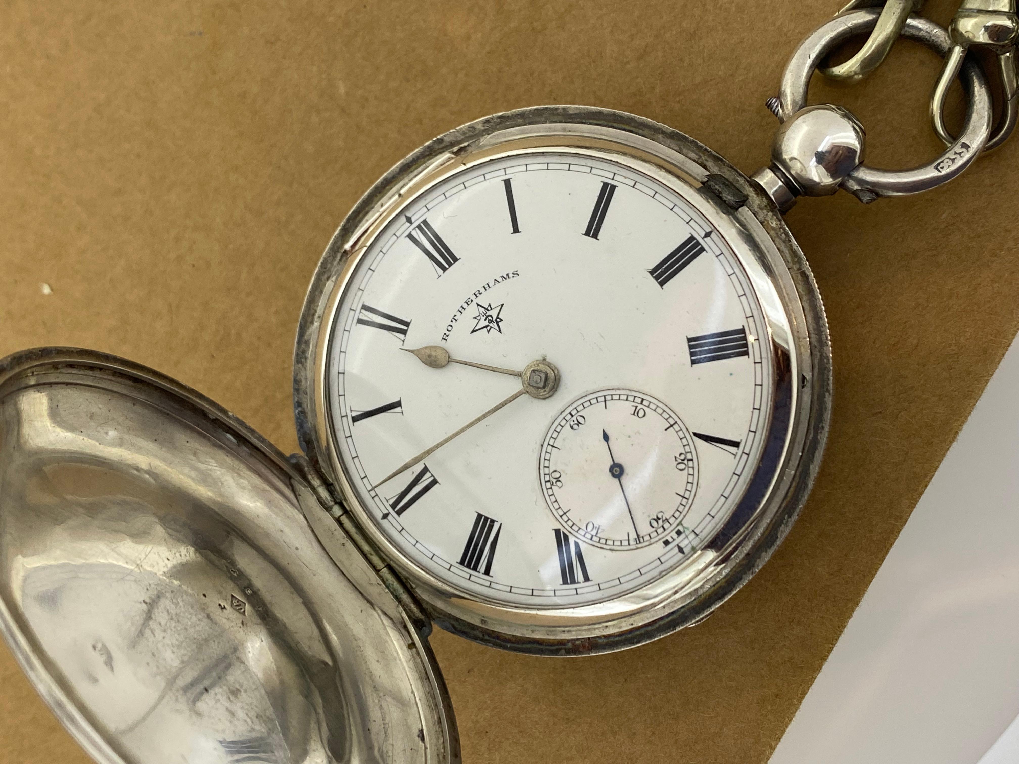 Große & schwere antike Rotherhams Londoner Silber Full Hunter Taschenuhr, ca. 1838 4