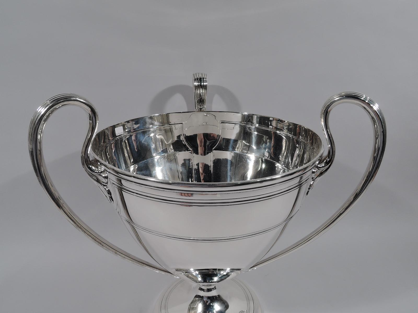 American Large and Heavy Art Deco Classical Sterling Silver Trophy Cup by Tiffany