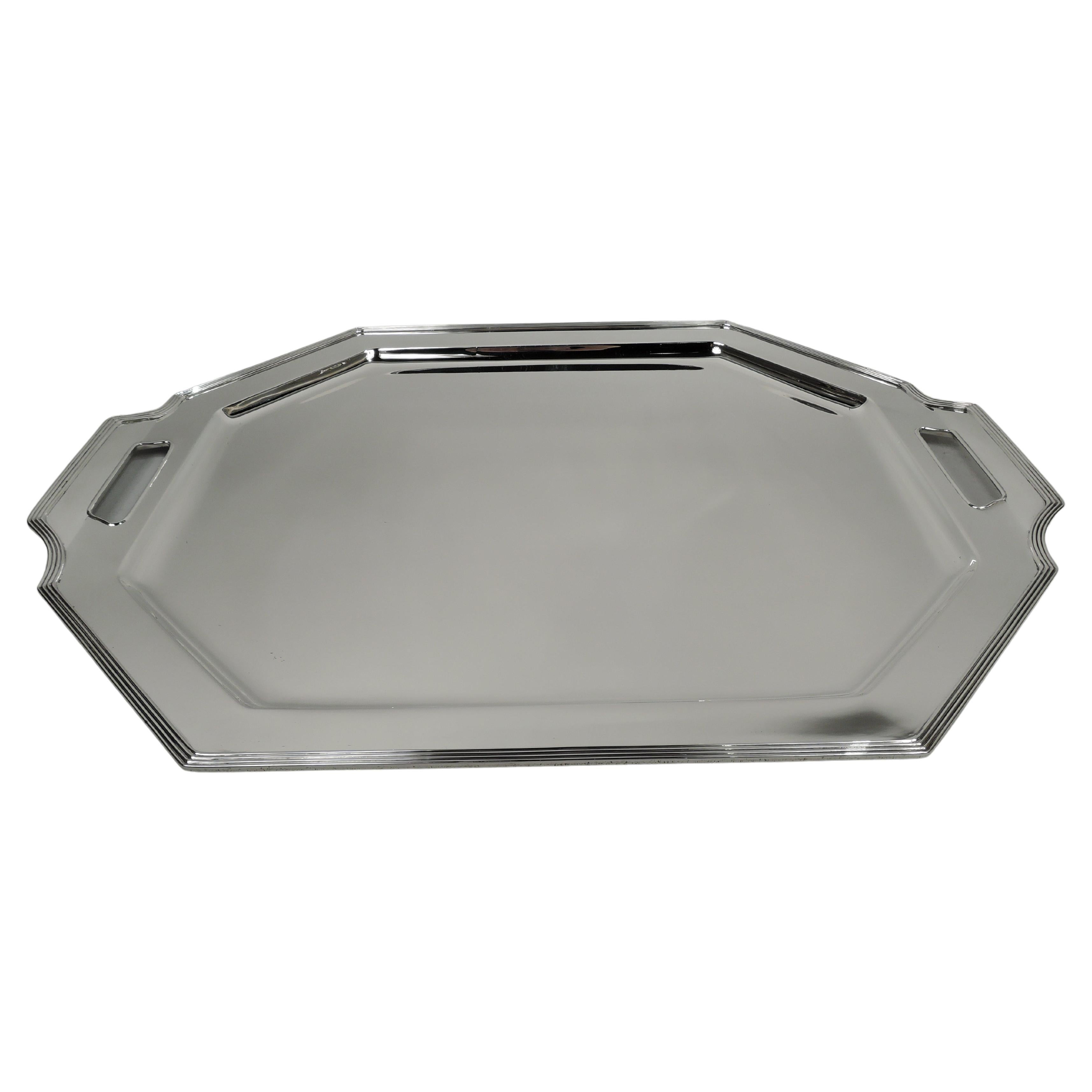 Large and Heavy Art Deco Sterling Silver Tea Tray by Tiffany