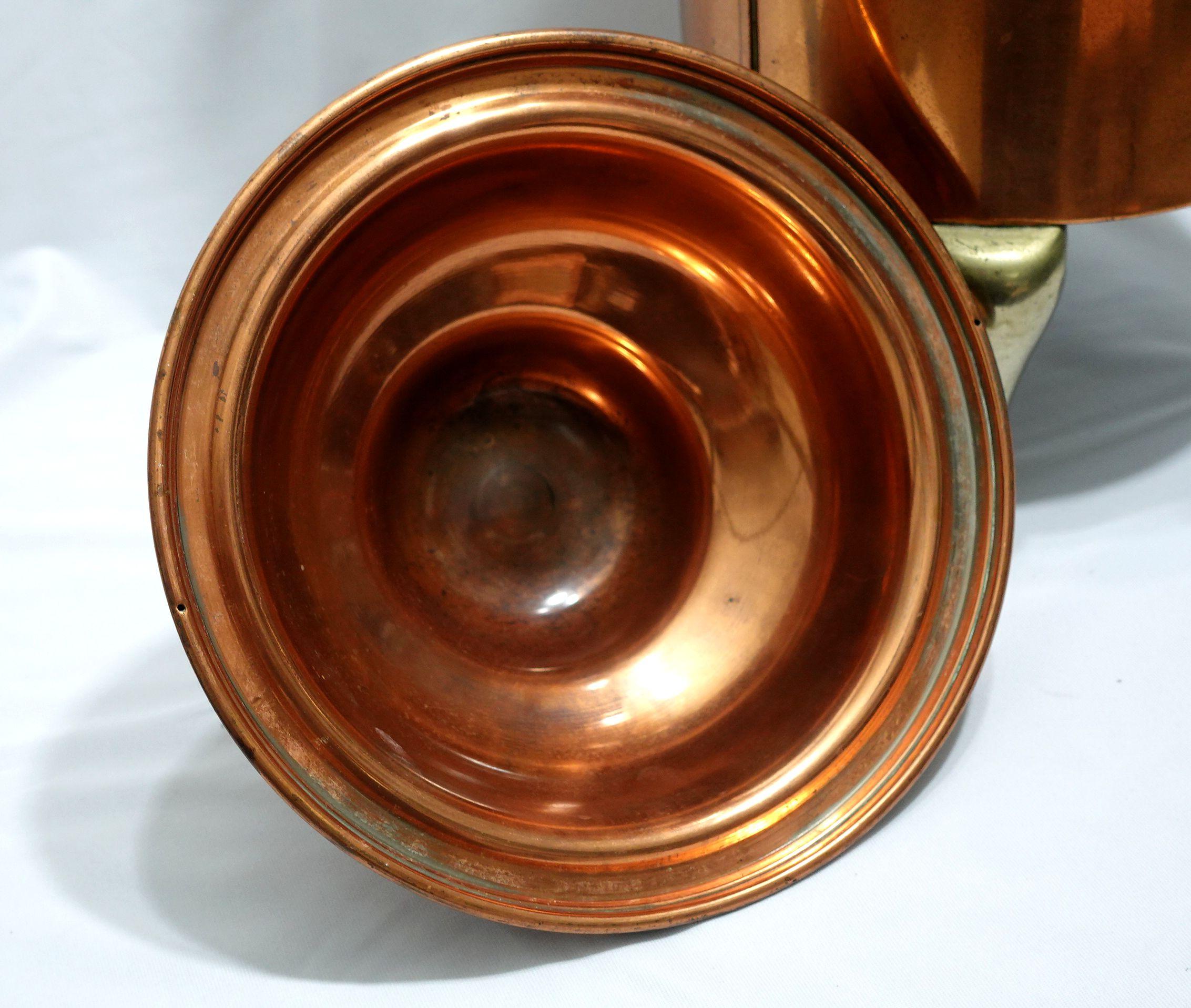 Antiquités 1900 - Urne à eau chaude/café en laiton et cuivre, grande et lourde, avec étiquette en laiton en vente 5