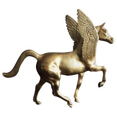Vintage Large Heavy Brass Pegasus Horse
