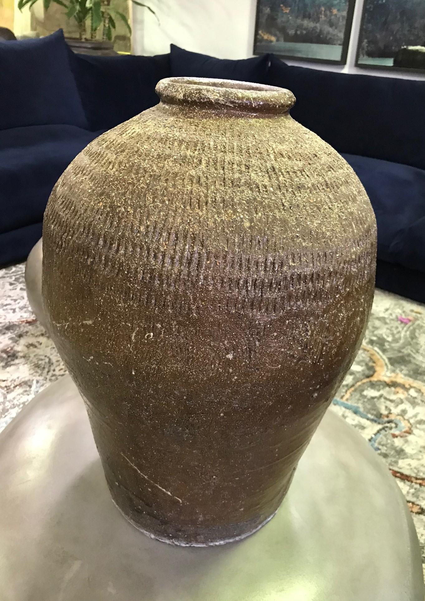 Large Heavy Earthenware Pottery Vase Pot Jar 2