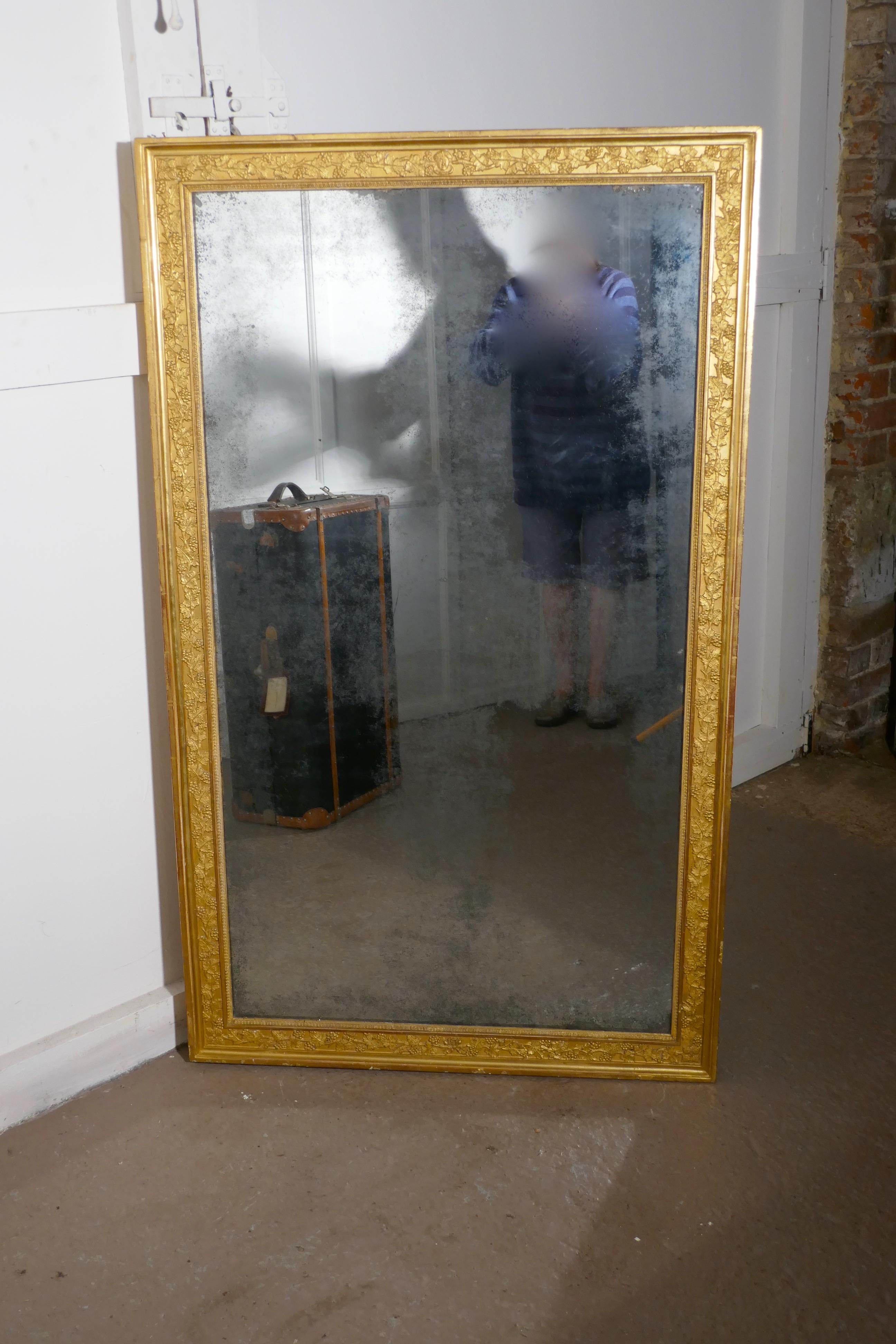 Large Heavy French Gold Shabby Wall Mirror In Good Condition In Chillerton, Isle of Wight