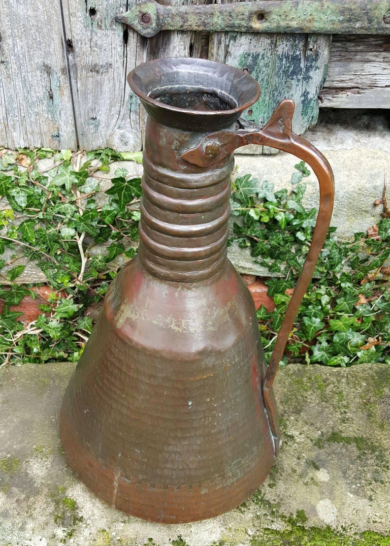 Large Heavy Handmade Copper Jug For Sale at 1stDibs large copper jug