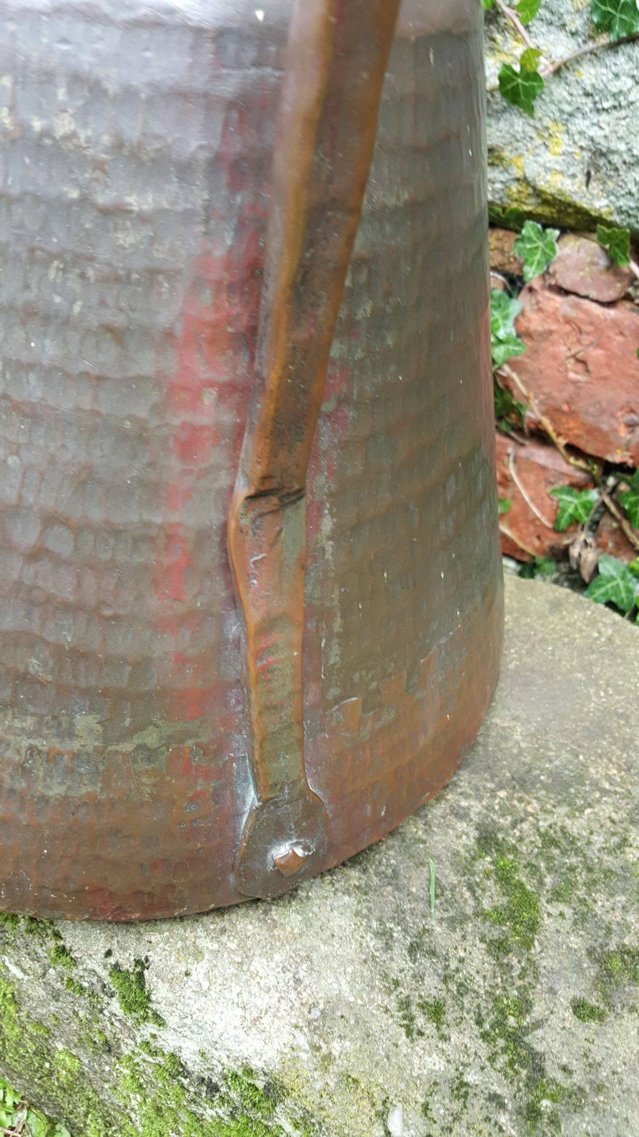 Hammered Large Heavy Handmade Copper Jug For Sale