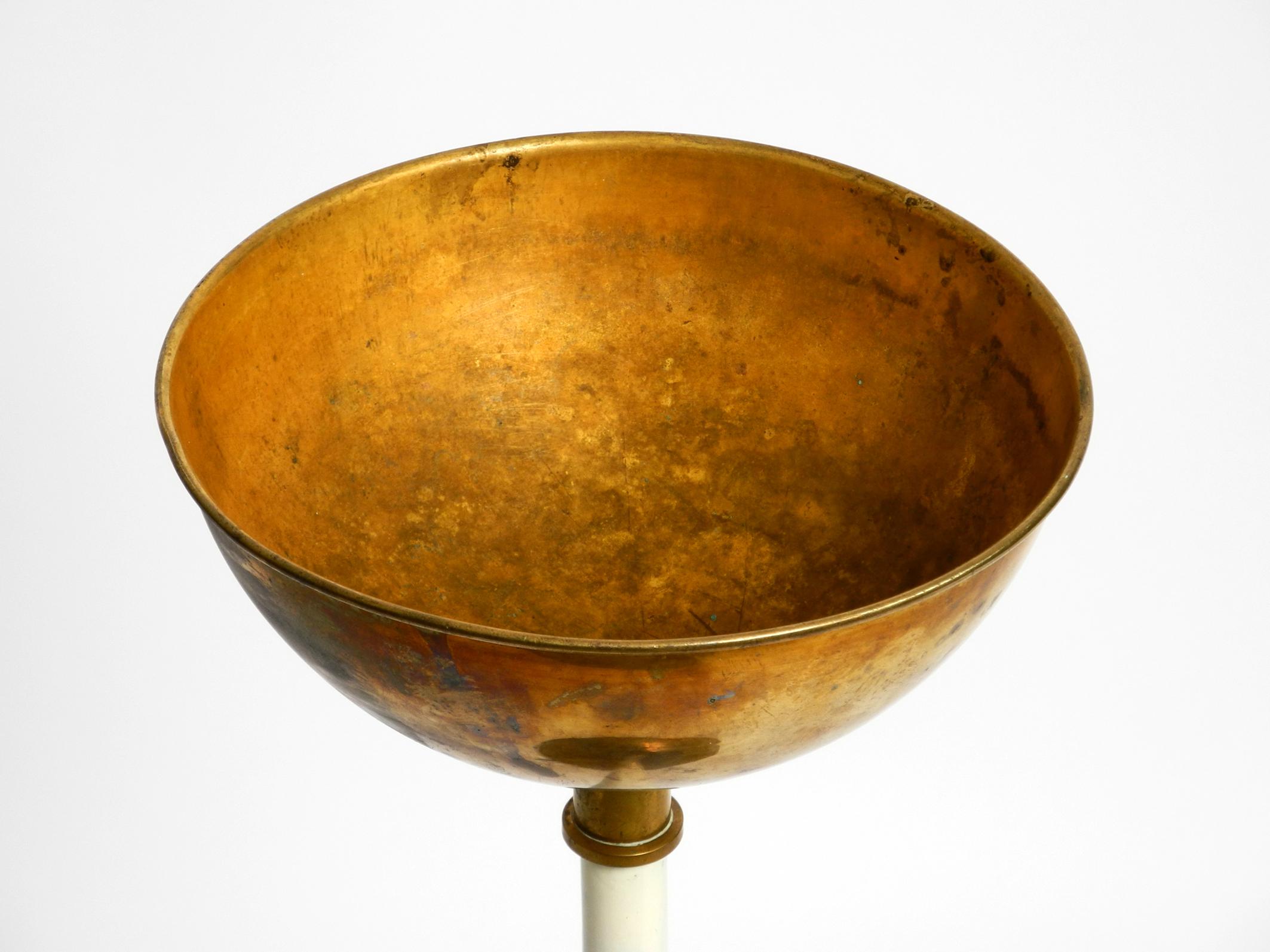 Large Heavy Mid-Century Modern Brass Holy Water Stand by Vereinigte Werkstätten For Sale 3