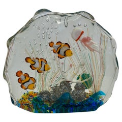 Large, Heavy Murano Aquarium Sculpture Signed by M. Bortolotto & C.S. Friso