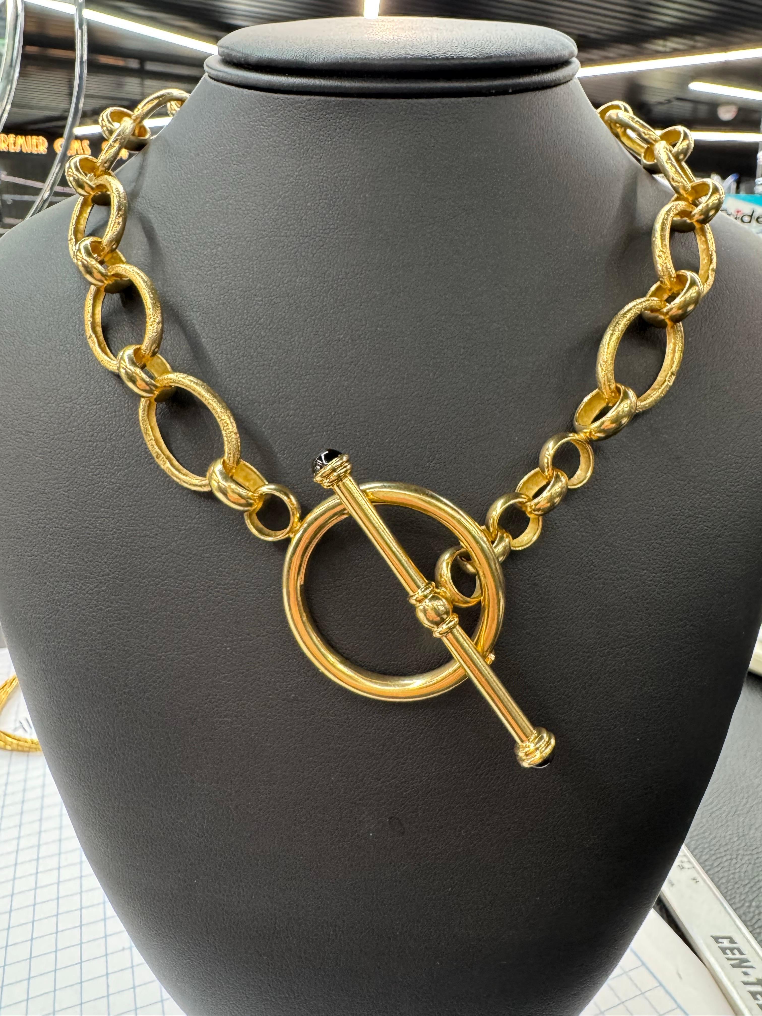 Collier à bascule à maillons ovales 123.3 Grammes Or jaune 18 carats 18.5