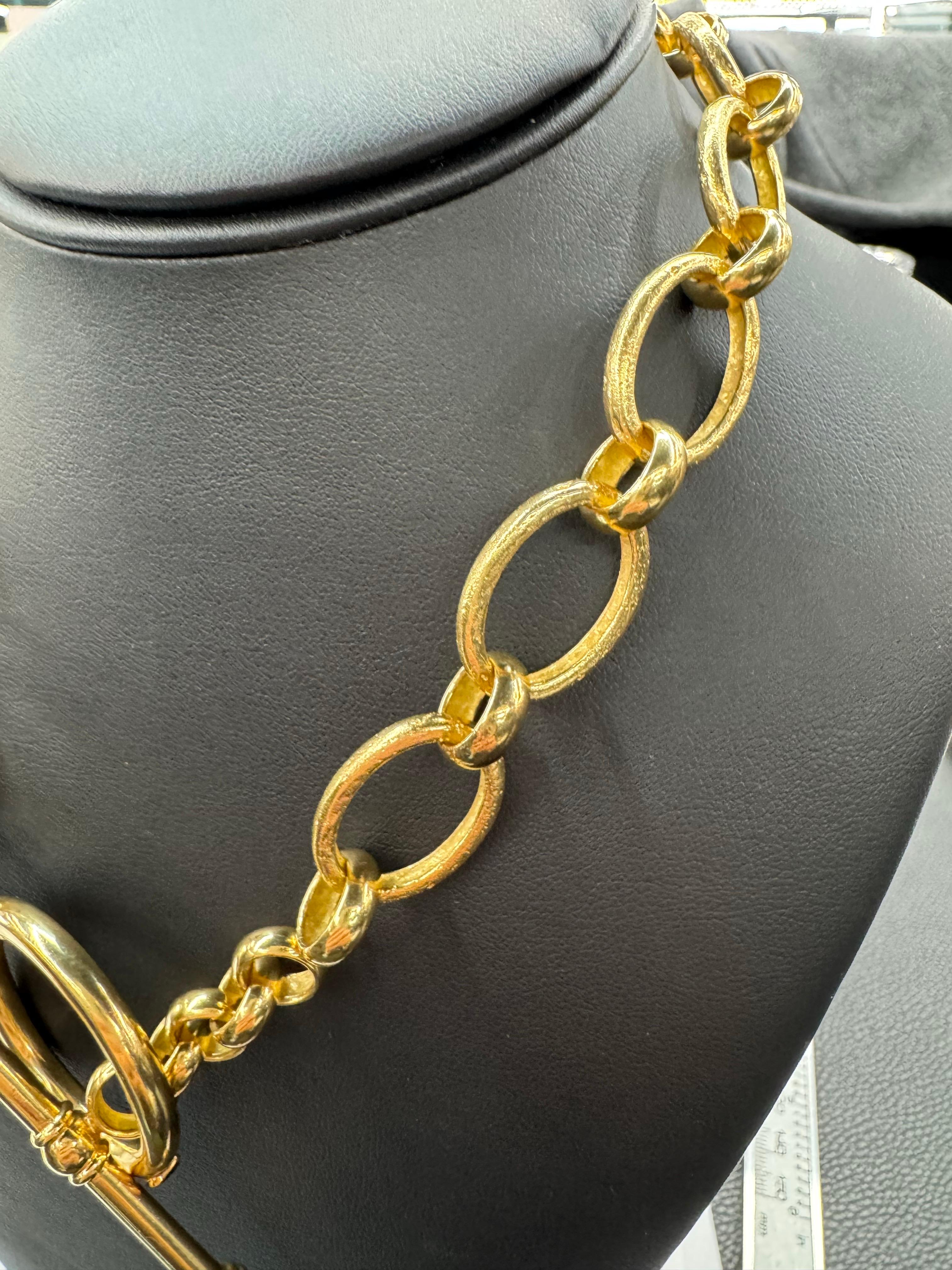 Collier à bascule à maillons ovales 123.3 Grammes Or jaune 18 carats 18.5