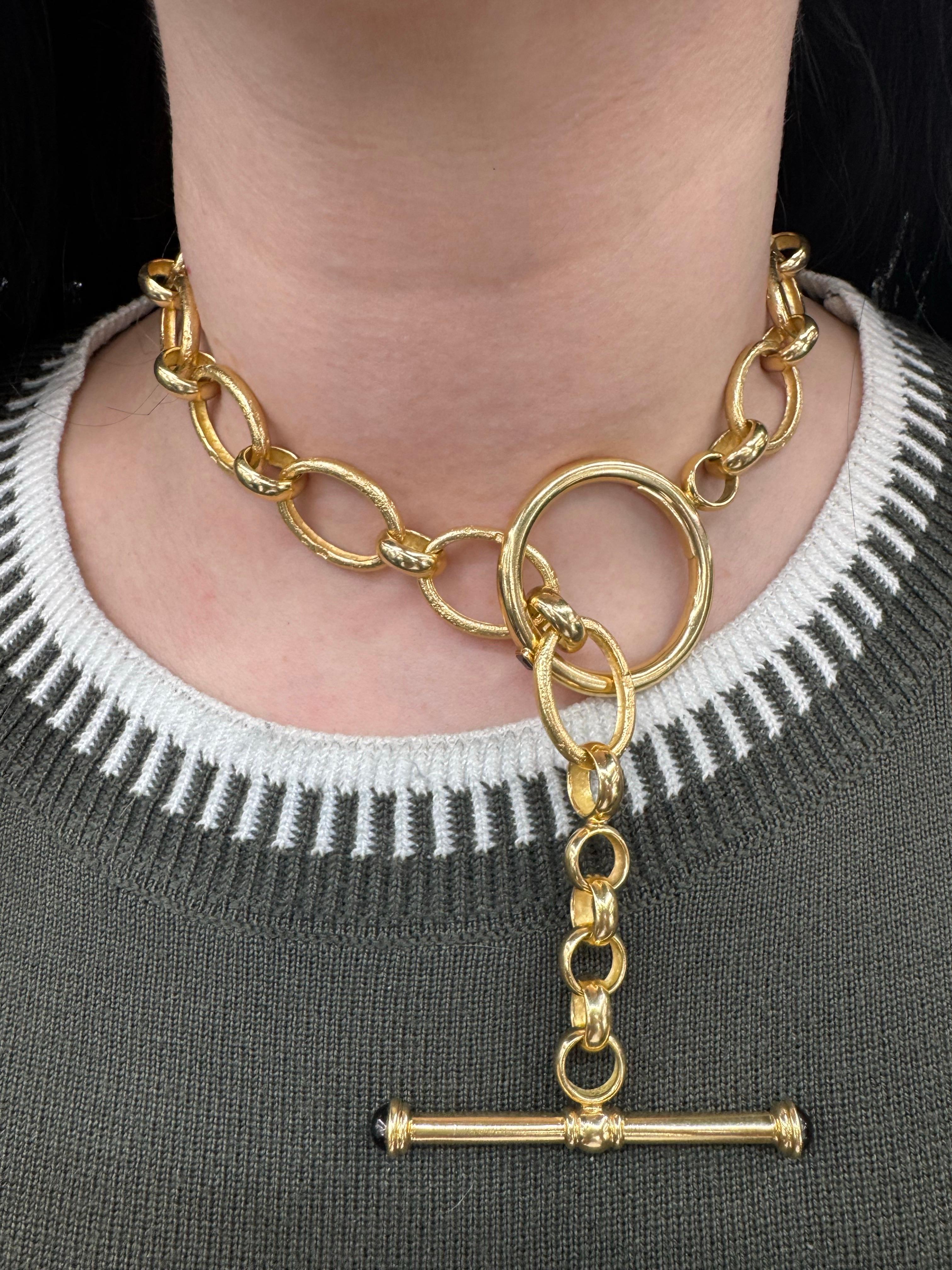 Collier à bascule à maillons ovales 123.3 Grammes Or jaune 18 carats 18.5