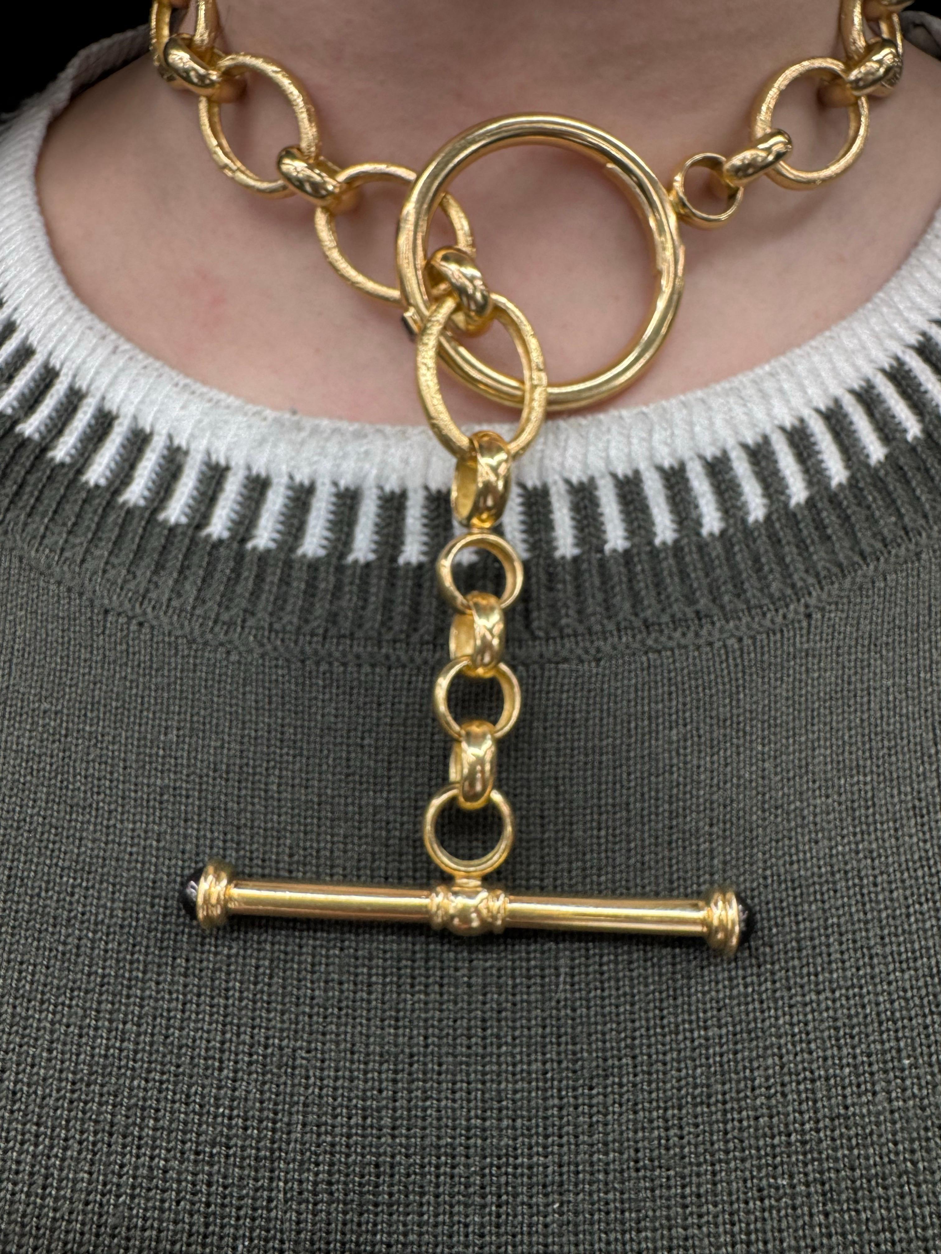 Collier à bascule à maillons ovales 123.3 Grammes Or jaune 18 carats 18.5