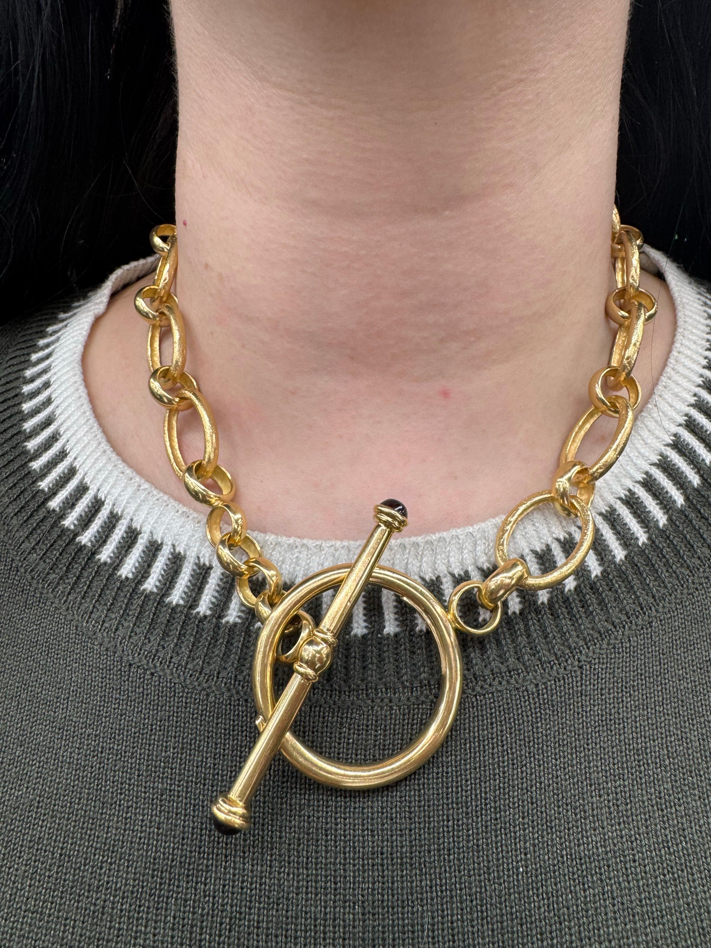 Collier à bascule à maillons ovales 123.3 Grammes Or jaune 18 carats 18.5